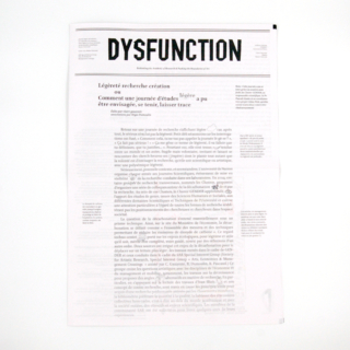 DYSFUNCTION #10<br/>Légèreté recherche création