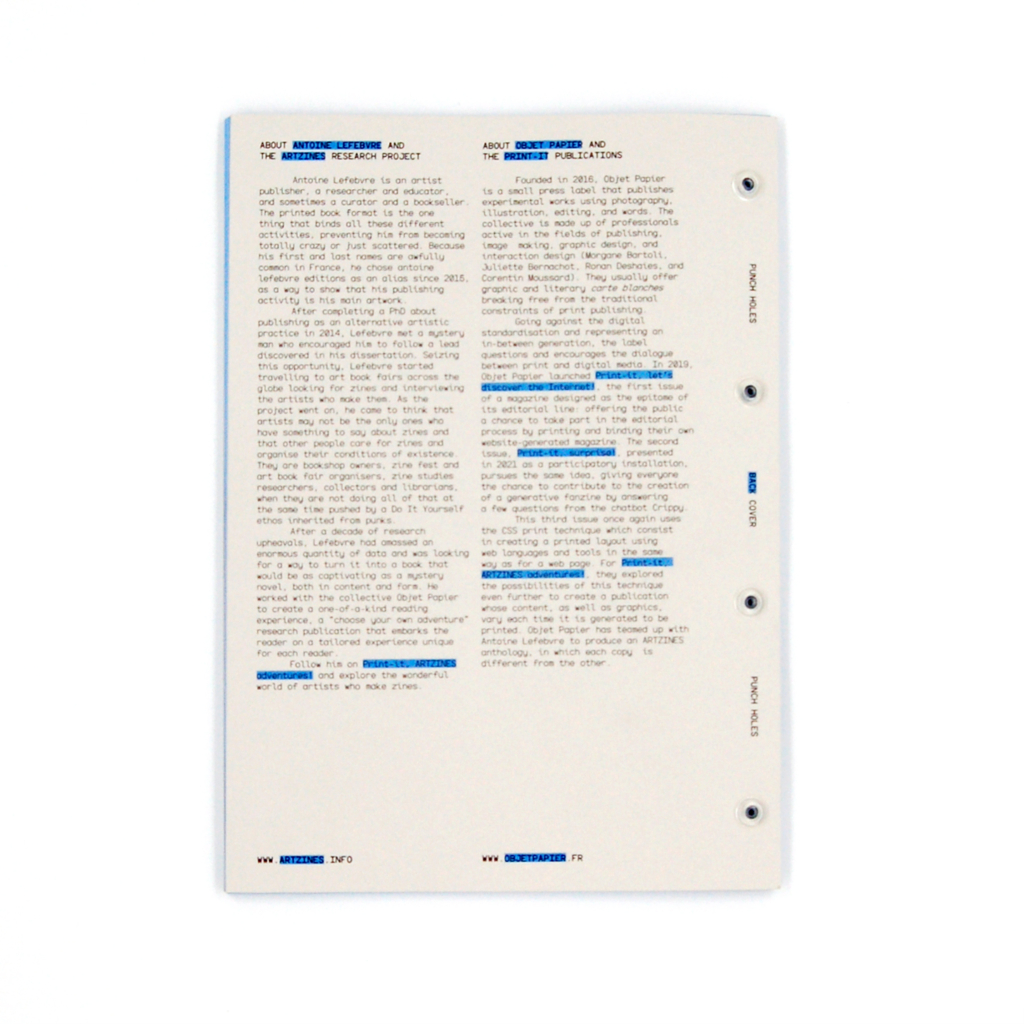 Print-it : L'aventure ARTZINES</br>Print-it: ARTZINES Adventures (Blue) - Image 6